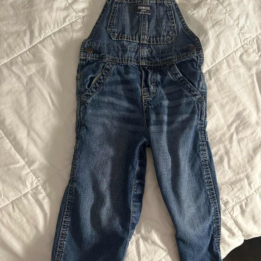 Vintage Oshkosh B'Gosh Baby Boys Size 24m Hem Blue Jean Overalls